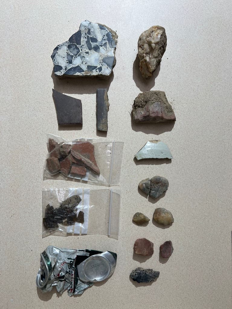 Muestras de arcilla recogidas en el territorio