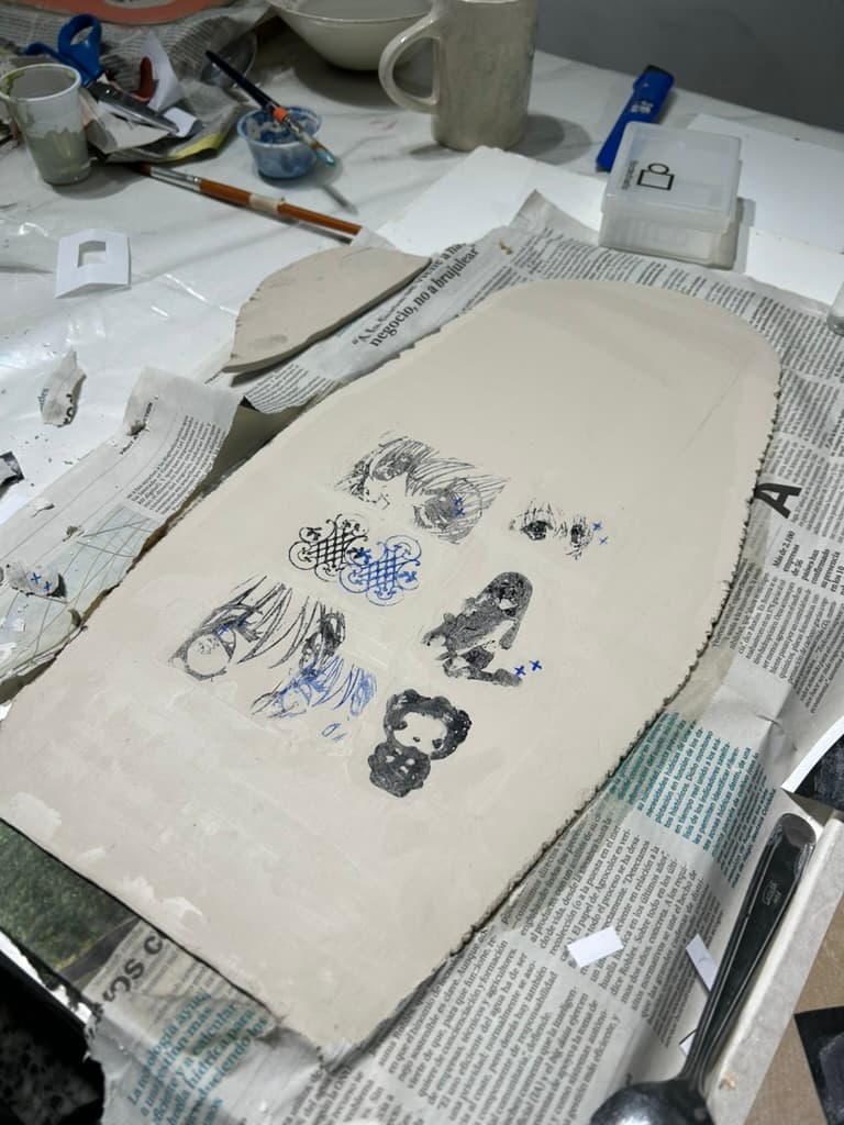 Proceso de Experimentación pictórica sobre cerámica